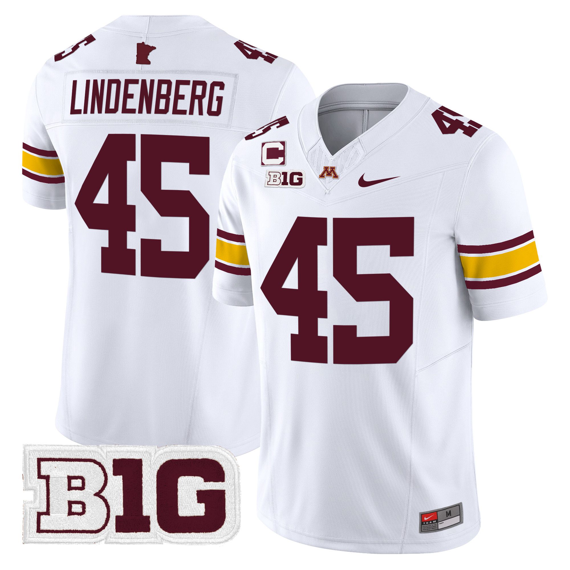Men Minnesota Golden Gophers 45 Lindenberg White Nike 2024 Vapor Limited NCAA Jersey